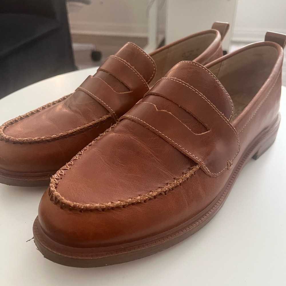 Kelsi Dagger Tan Leather Loafers